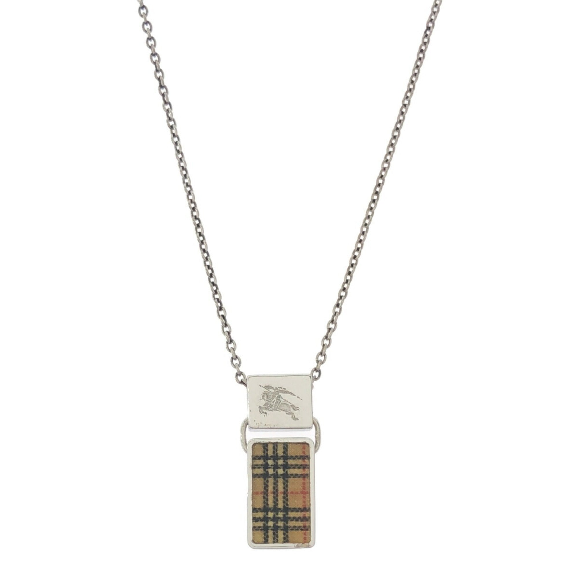 BURBERRY Nova Check Silver Necklace VINATGE AG925 SILVER Women's Mikunigaoka Store IT1VG19X6OQ0 RM0101V