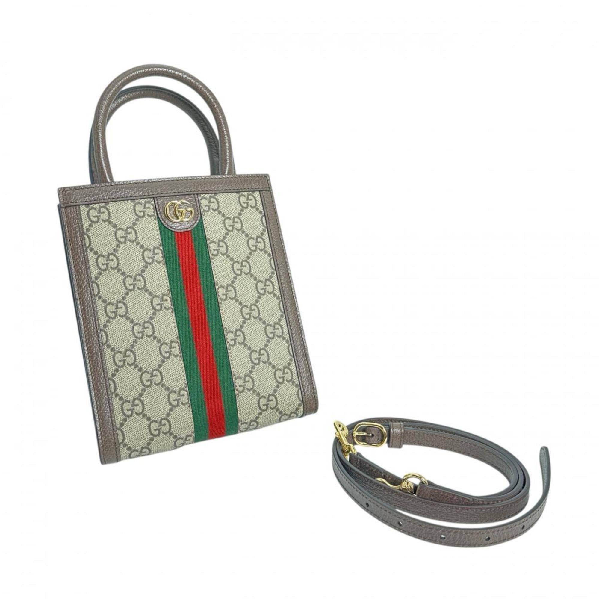GUCCI Shoulder Bag GG Supreme Ophidia Canvas 772317 Beige — Like New