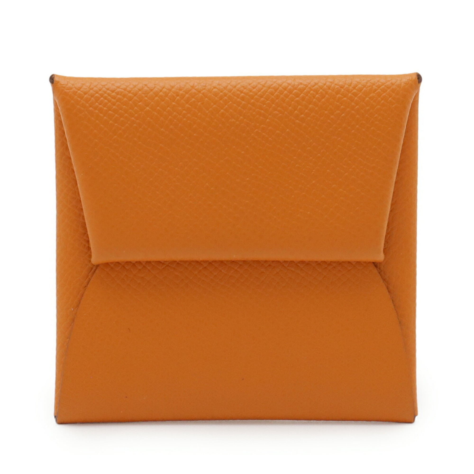 HERMES Bastia Coin Purse, Epsom Leather, Orange, D Stamp