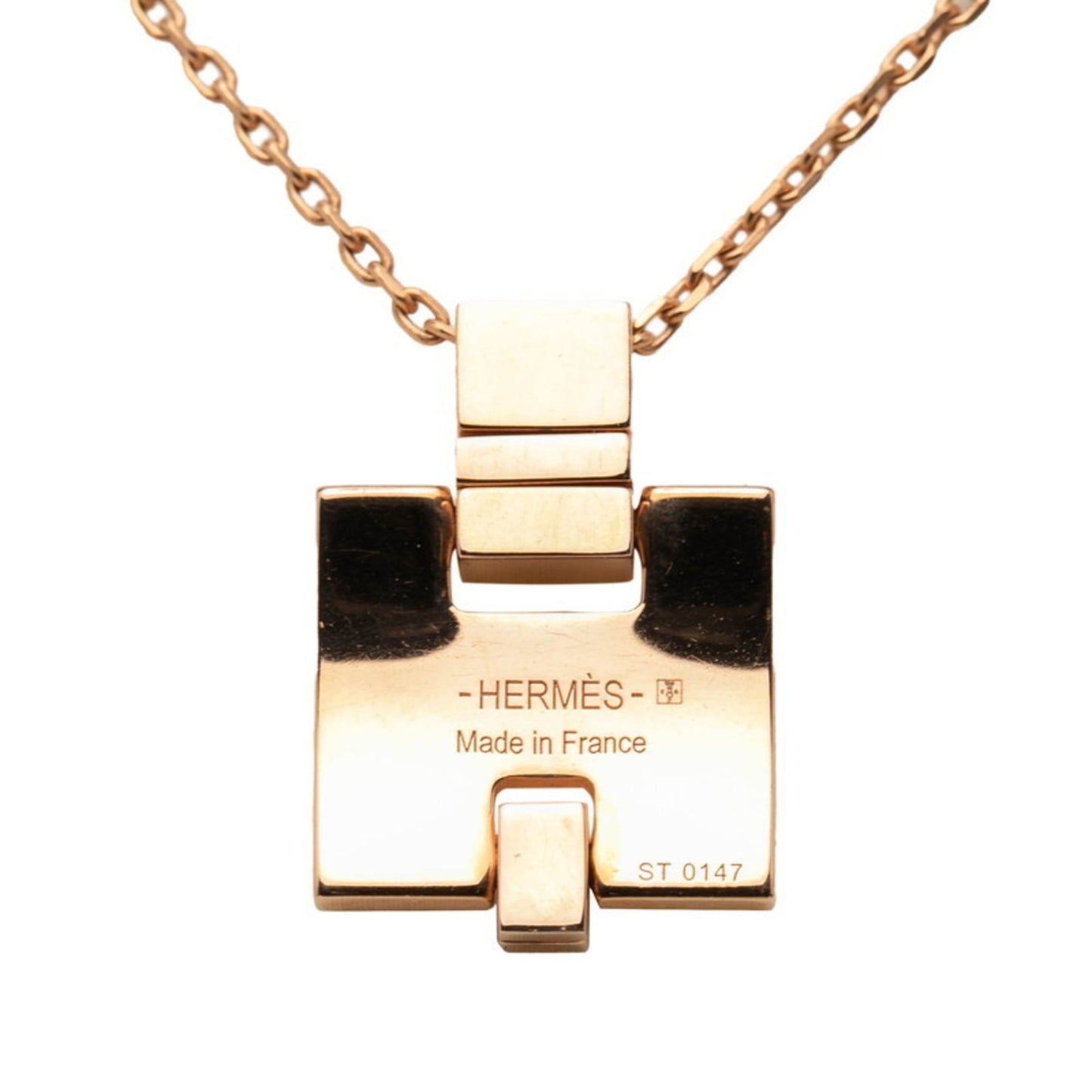 Hermes Eileen Pendant Necklace Gold and Black Plated for Women