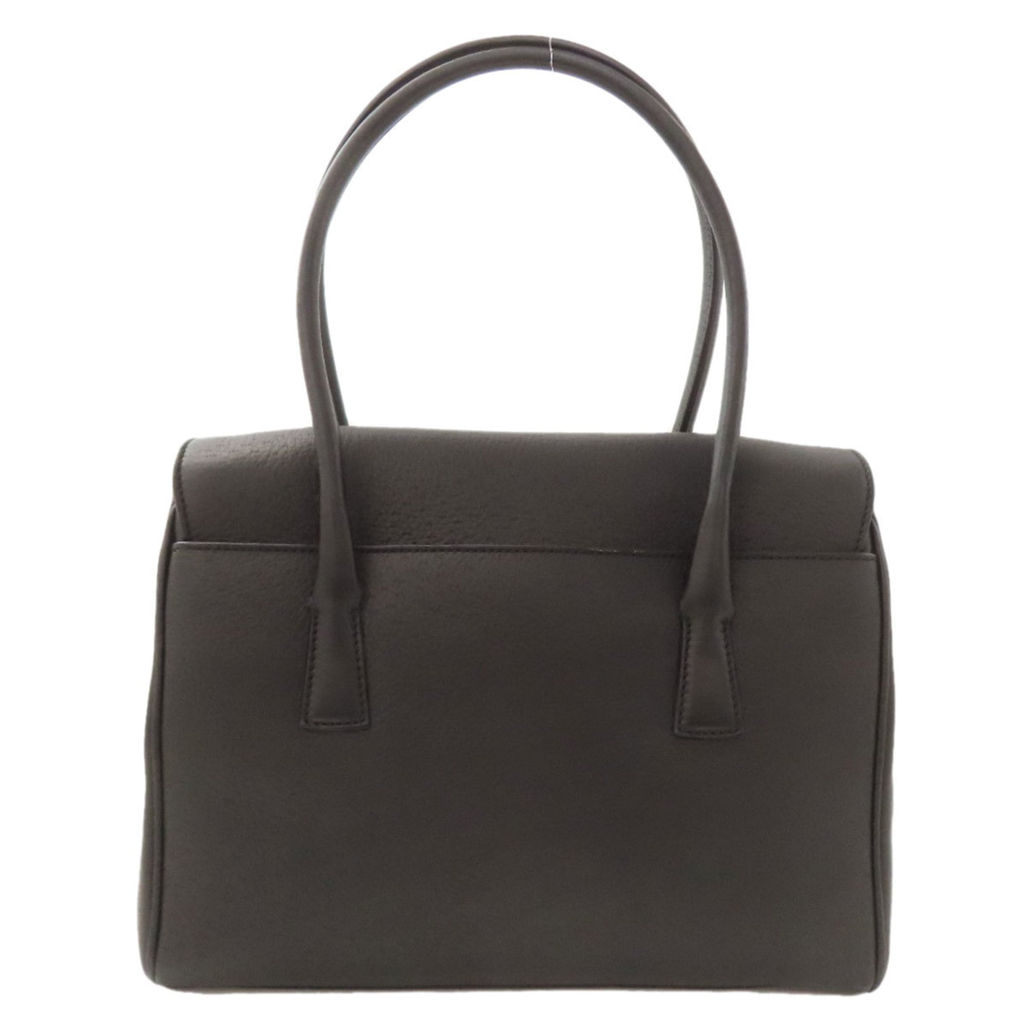 Salvatore Ferragamo Gancini hardware handbag in calf leather for women.