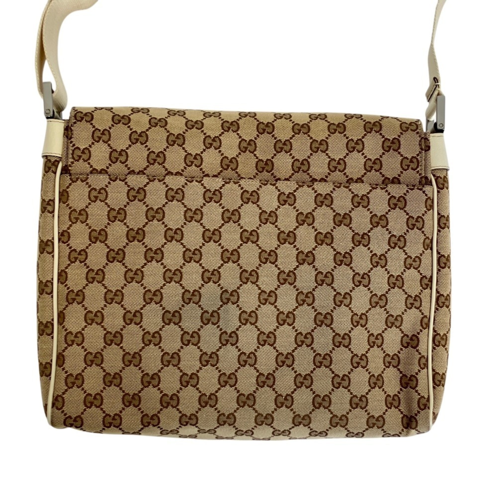 GUCCI GG Canvas Messenger Bag Shoulder 146236 Beige Men's Women's — Like New
