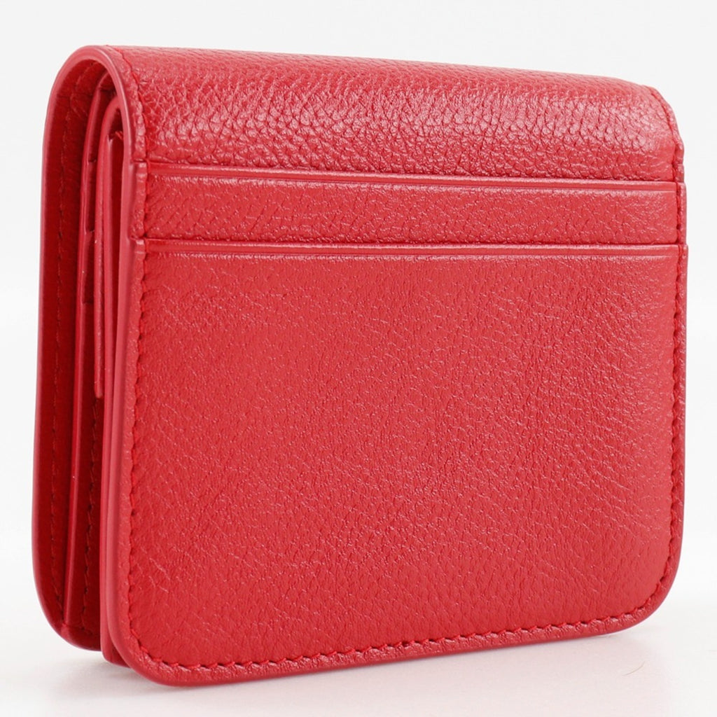 BALENCIAGA BB Bi-fold Wallet 601474 Leather Red Snap Button Logo Women's S140825867