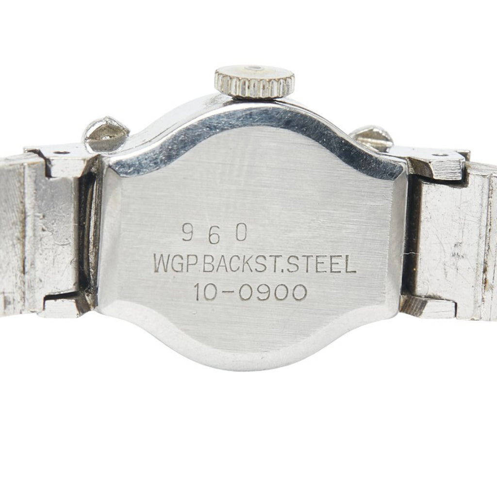 Seiko Rhinestone Watch 10-0900, Manual Winding, Silver Dial, Stainless Steel, Women's, SEIKO