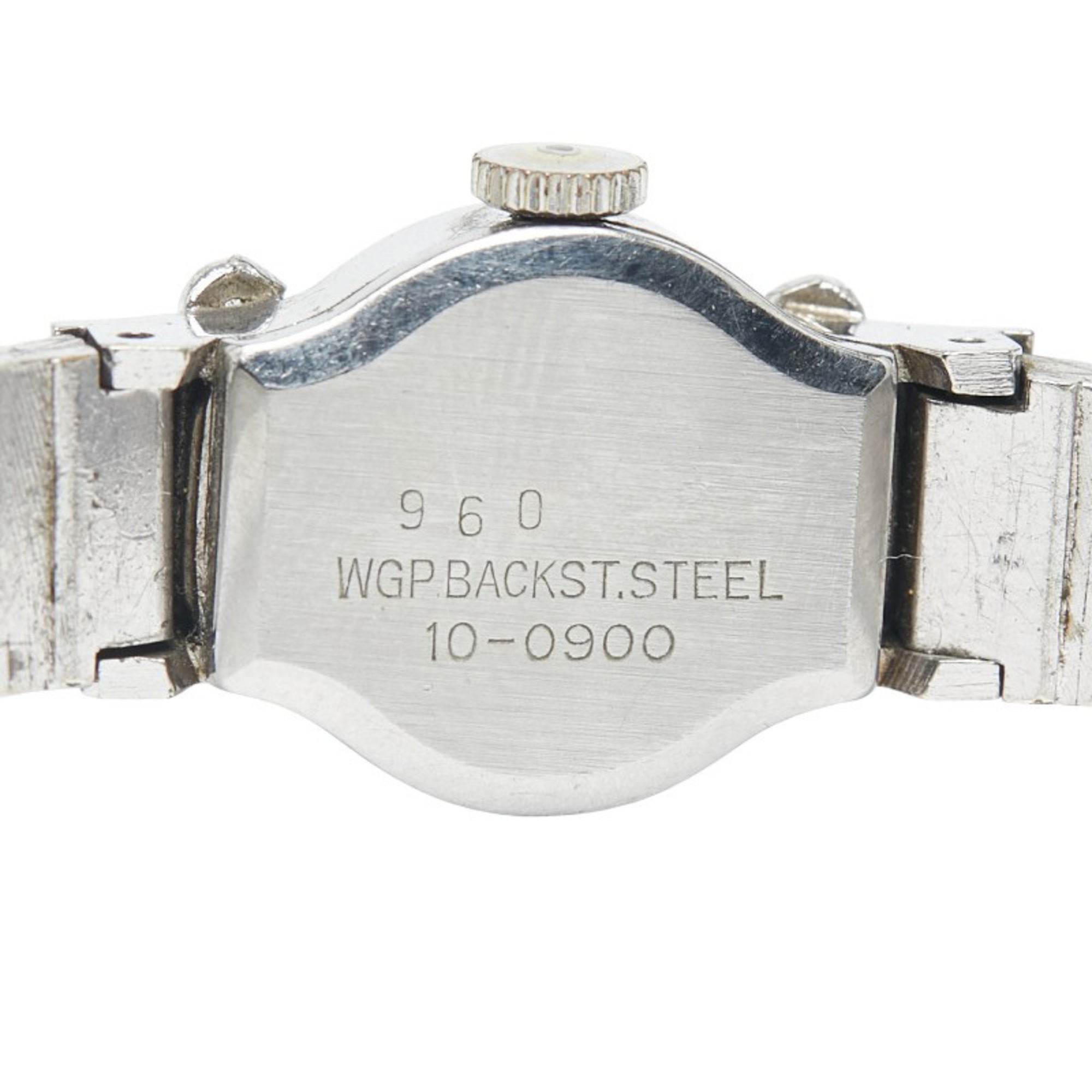 Seiko Rhinestone Watch 10-0900, Manual Winding, Silver Dial, Stainless Steel, Women's, SEIKO