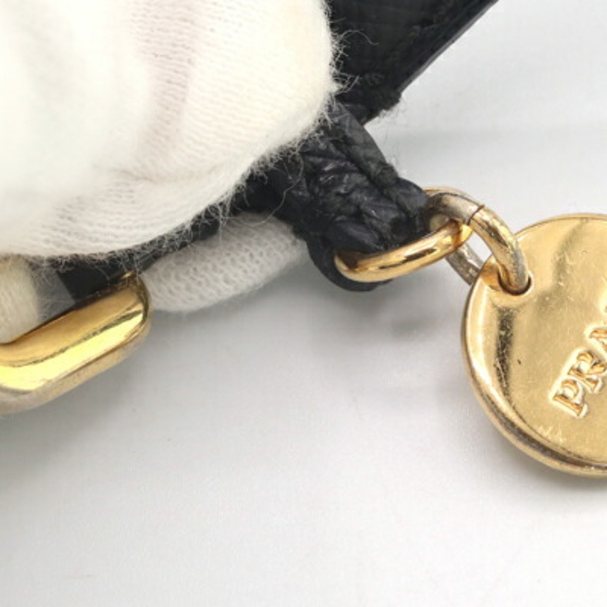 Prada bracelet black leather bangle for men and women