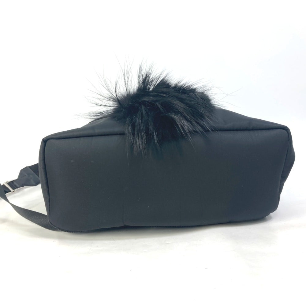 Fendi 7VZ016 backpack bag fur studs Backpack Black blue — Like New