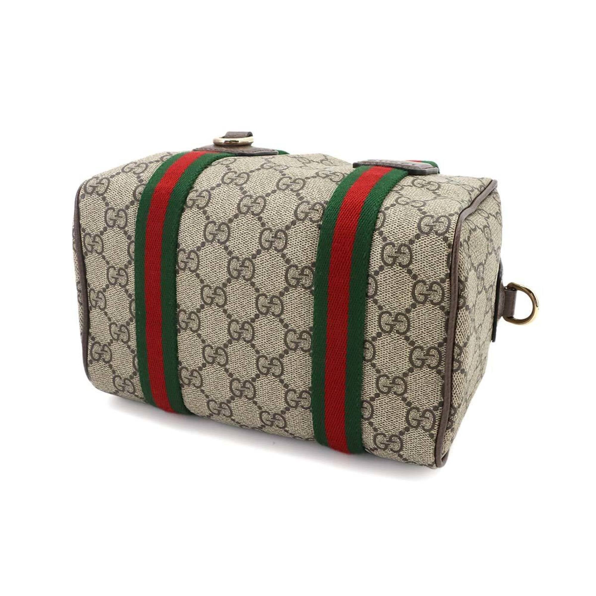 Gucci Ophidia Mini 2-way Hand/Shoulder Handbag, GG Supreme Canvas, Leather, Beige/Brown, 859975 Bag — New - Store Return