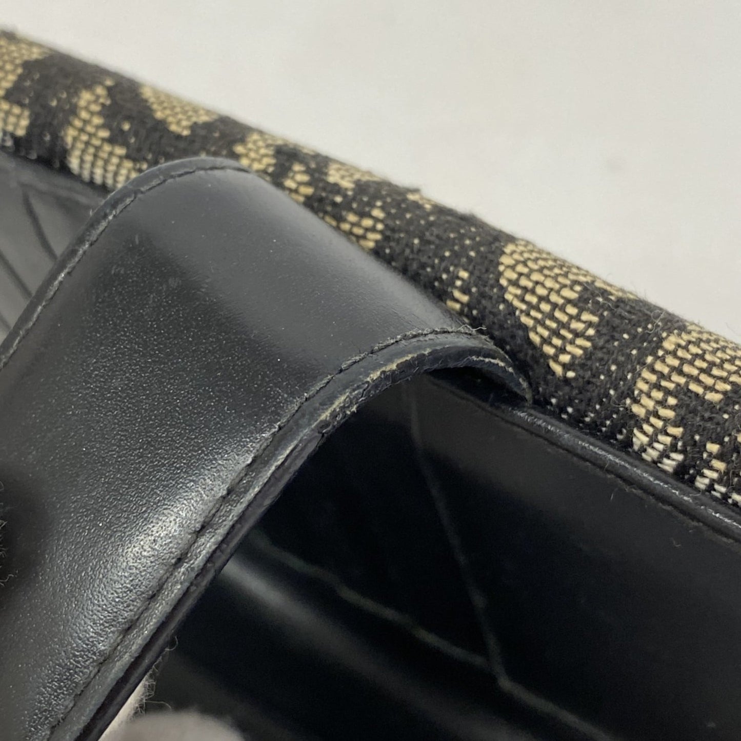 Christian Dior Trotter Saddle Canvas Long Wallet, Black, Women's