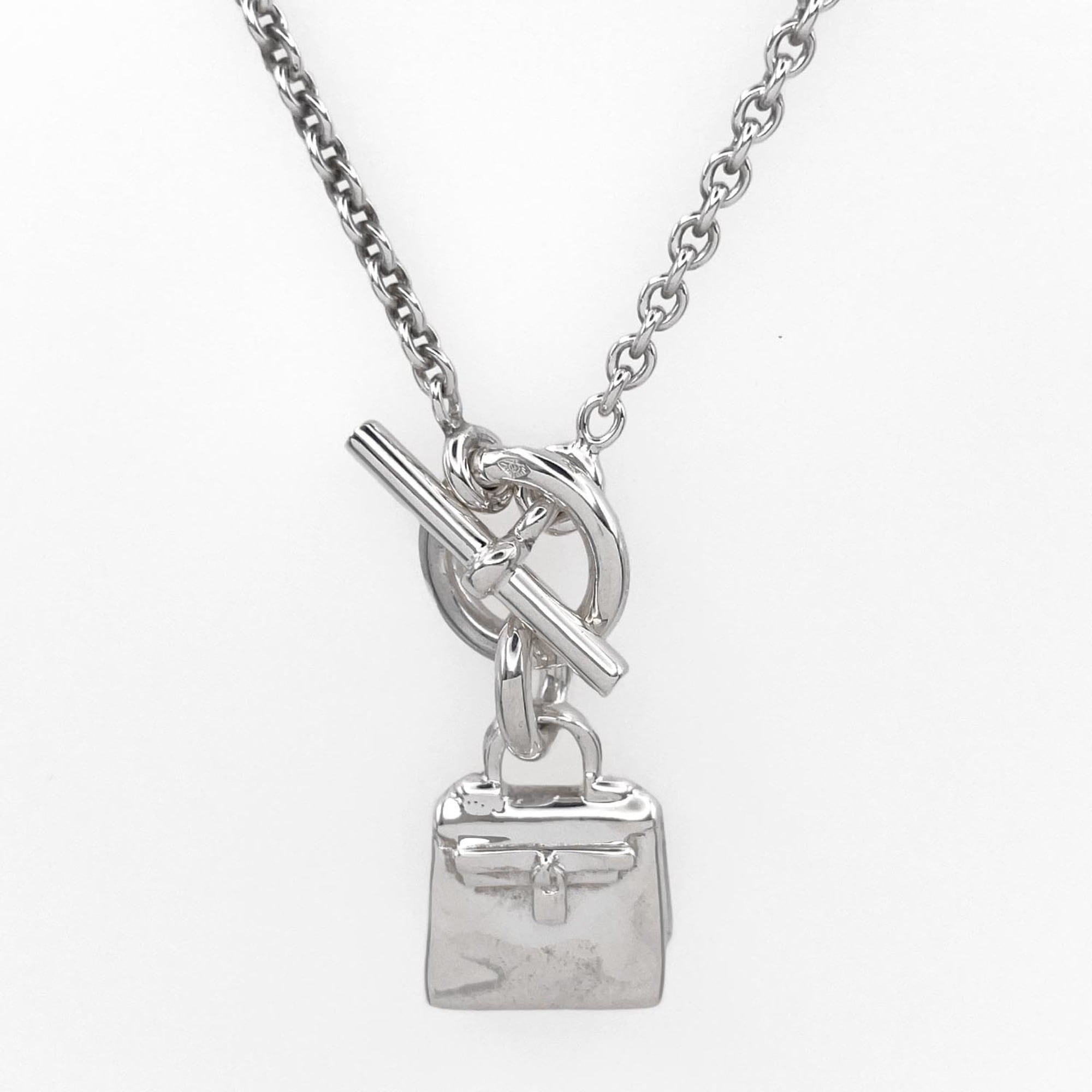 HERMES Amulette Kelly Charm Necklace Pendant Toggle SV925 Men's Women's — Like New
