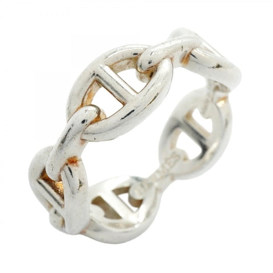 Hermes Enchaine Chaine d'Ancre Ring, Silver 925, #55, Women's