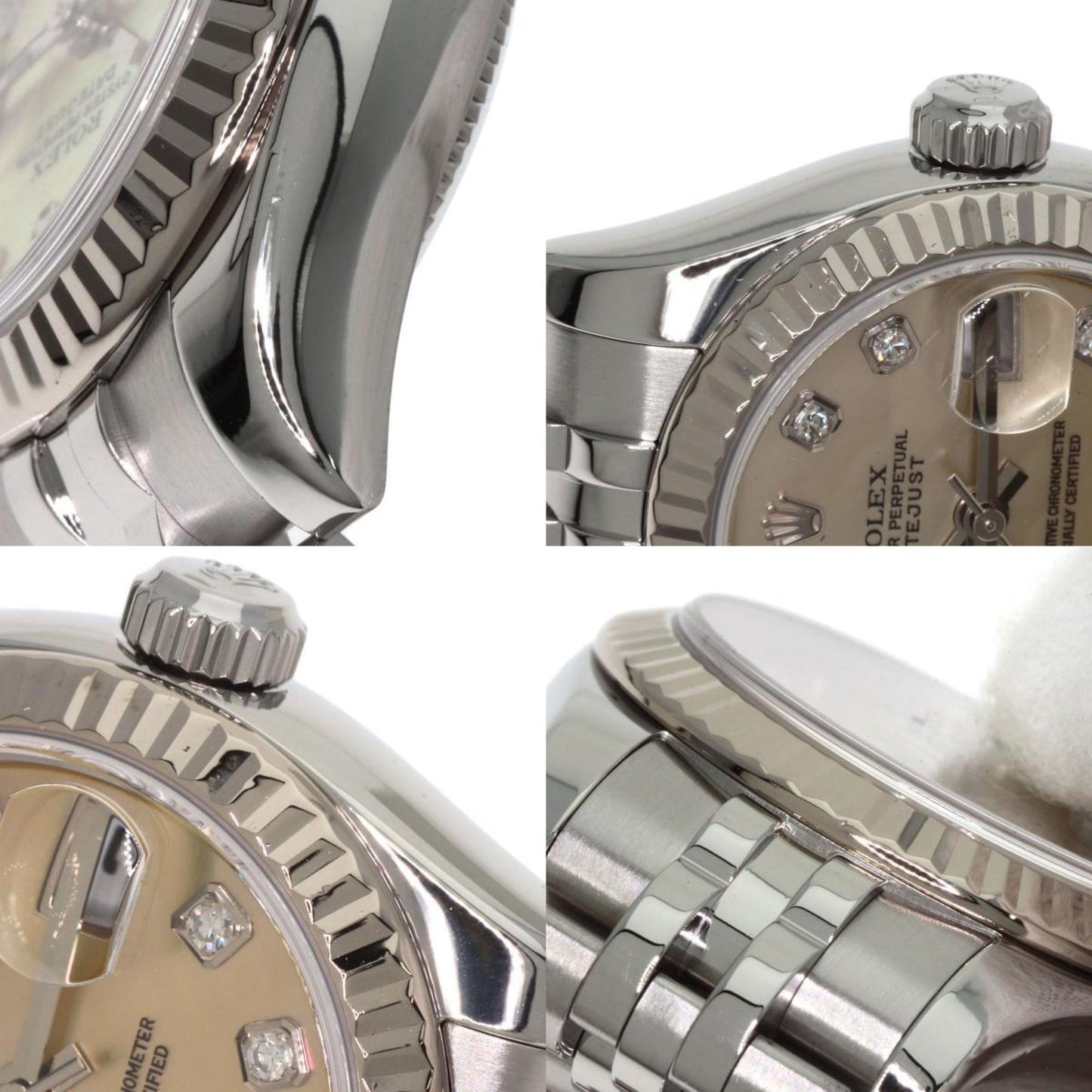 Rolex 179174NG Datejust 10P Diamond Watch Stainless Steel SS K18WG Ladies ROLEX