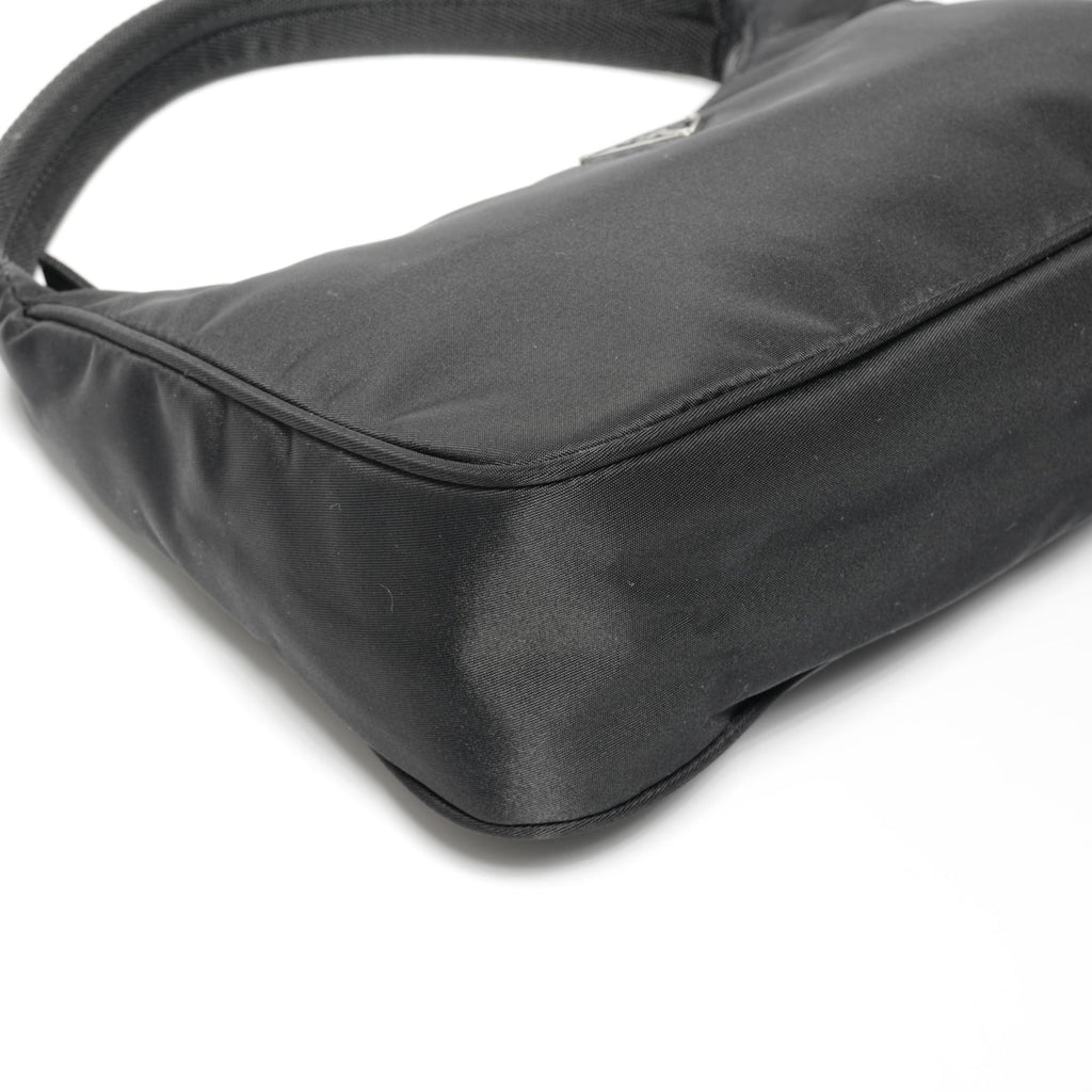 Prada nylon hobo handbag in black