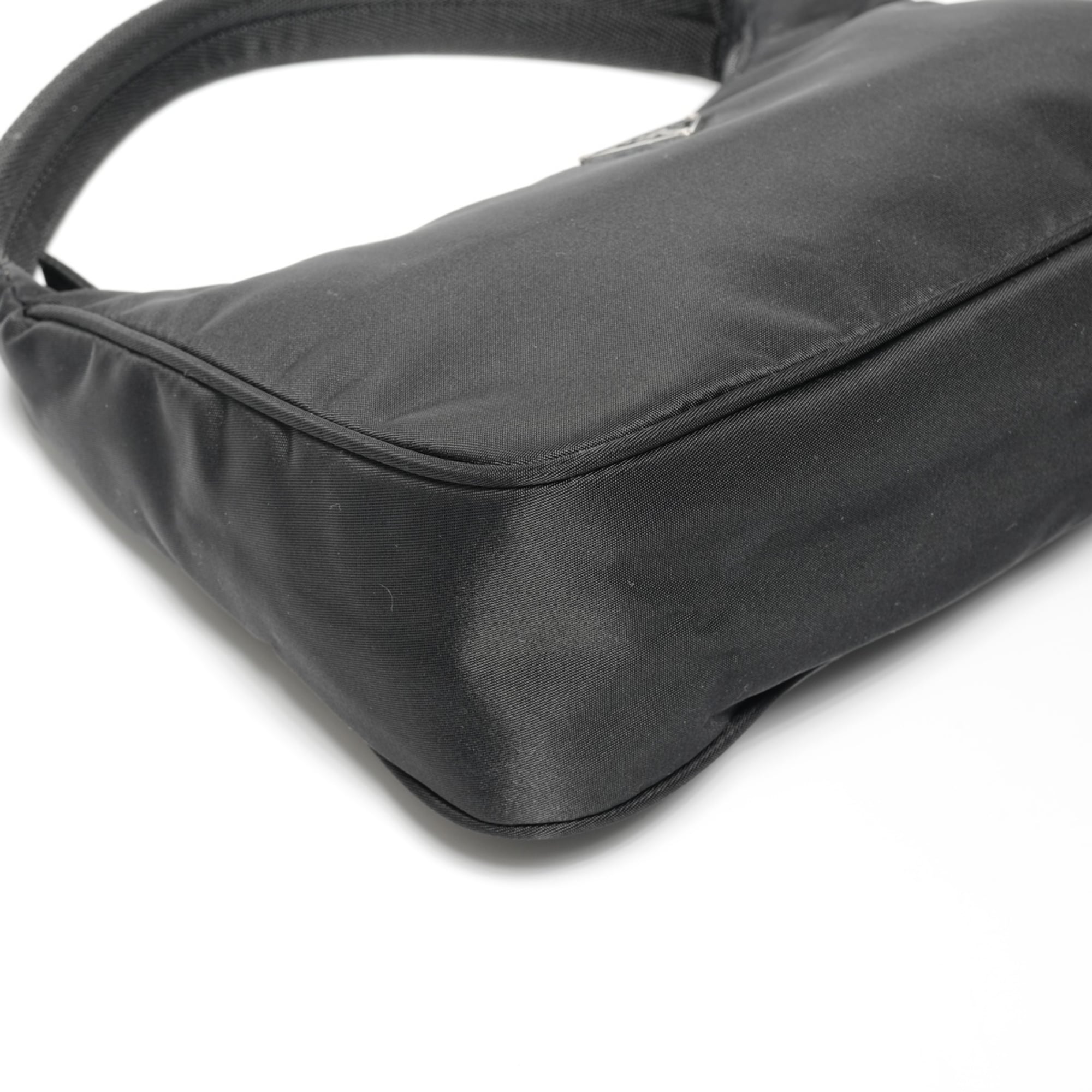 Prada nylon hobo handbag in black