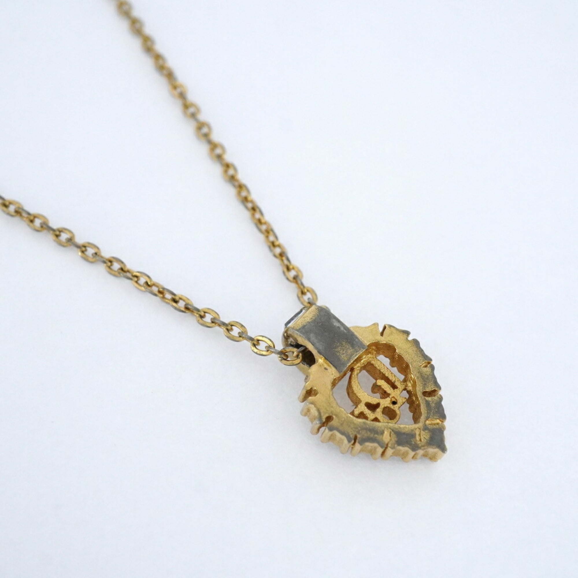Christian Dior necklace, GP plated rhinestone gold for women