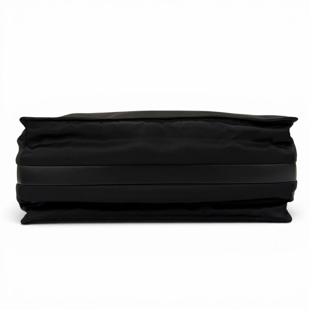 PRADA 1BD256 Re-Nylon Large Padded Shoulder Bag with Leather Accents and Triangle Logo, Black, Made in Italy, Women's — Like New