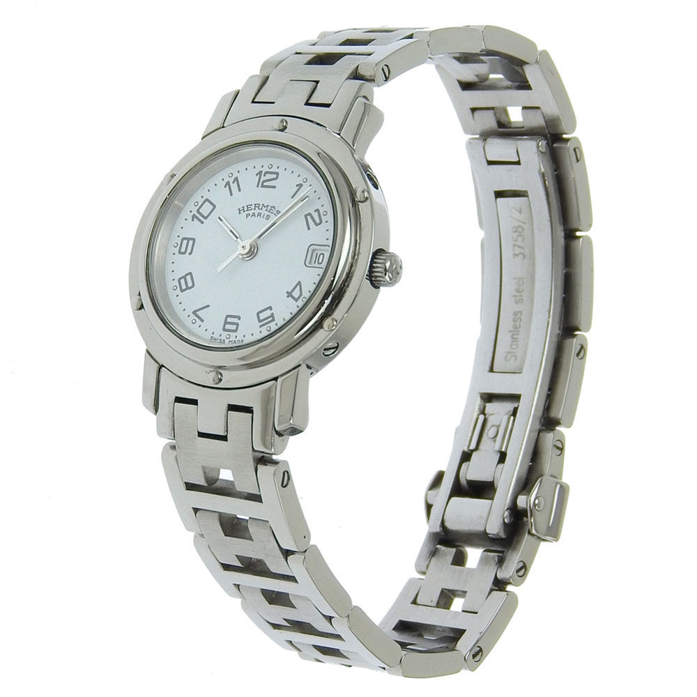Hermes HERMES Clipper Watch CL4.210 Stainless Steel Quartz Analog Display White Dial Women's S212224805 — Good