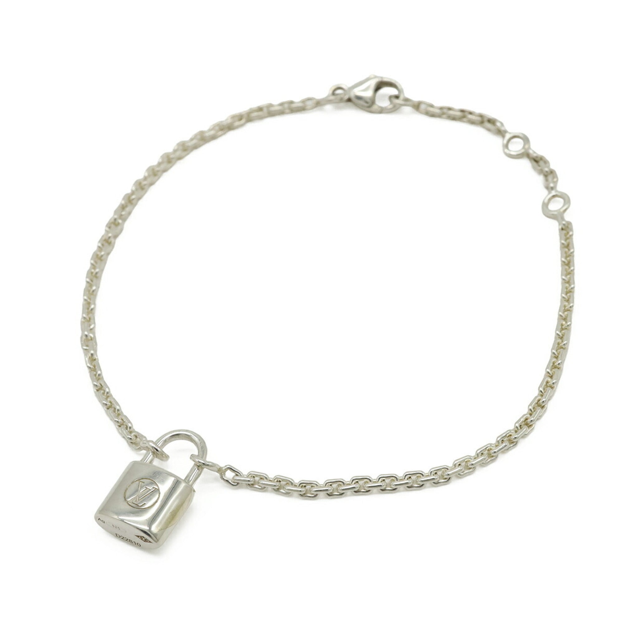LOUIS VUITTON Louis Vuitton Bracelet Silver Lockit Padlock Cadena Ag925 SV925 Q95450 — Like New
