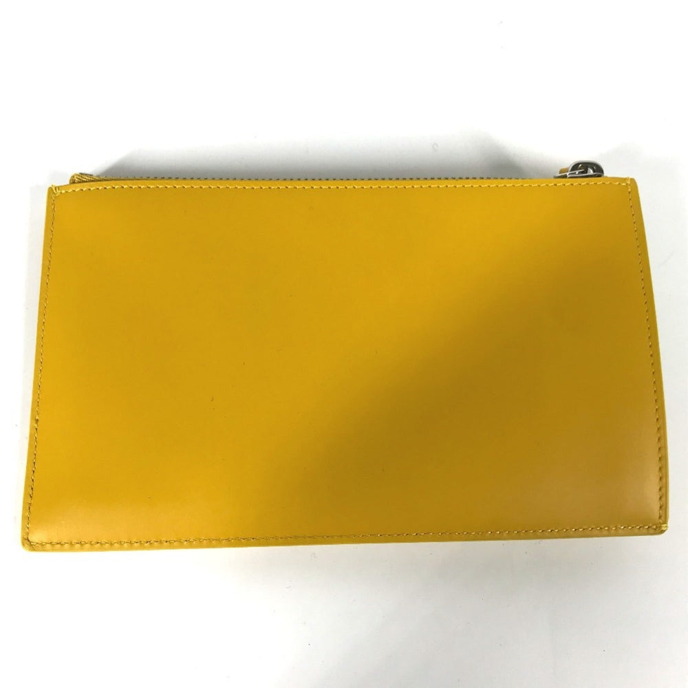 FENDI 7N0114 Pouch Clutch Bag Leather Women's Yellow — New - Store Return