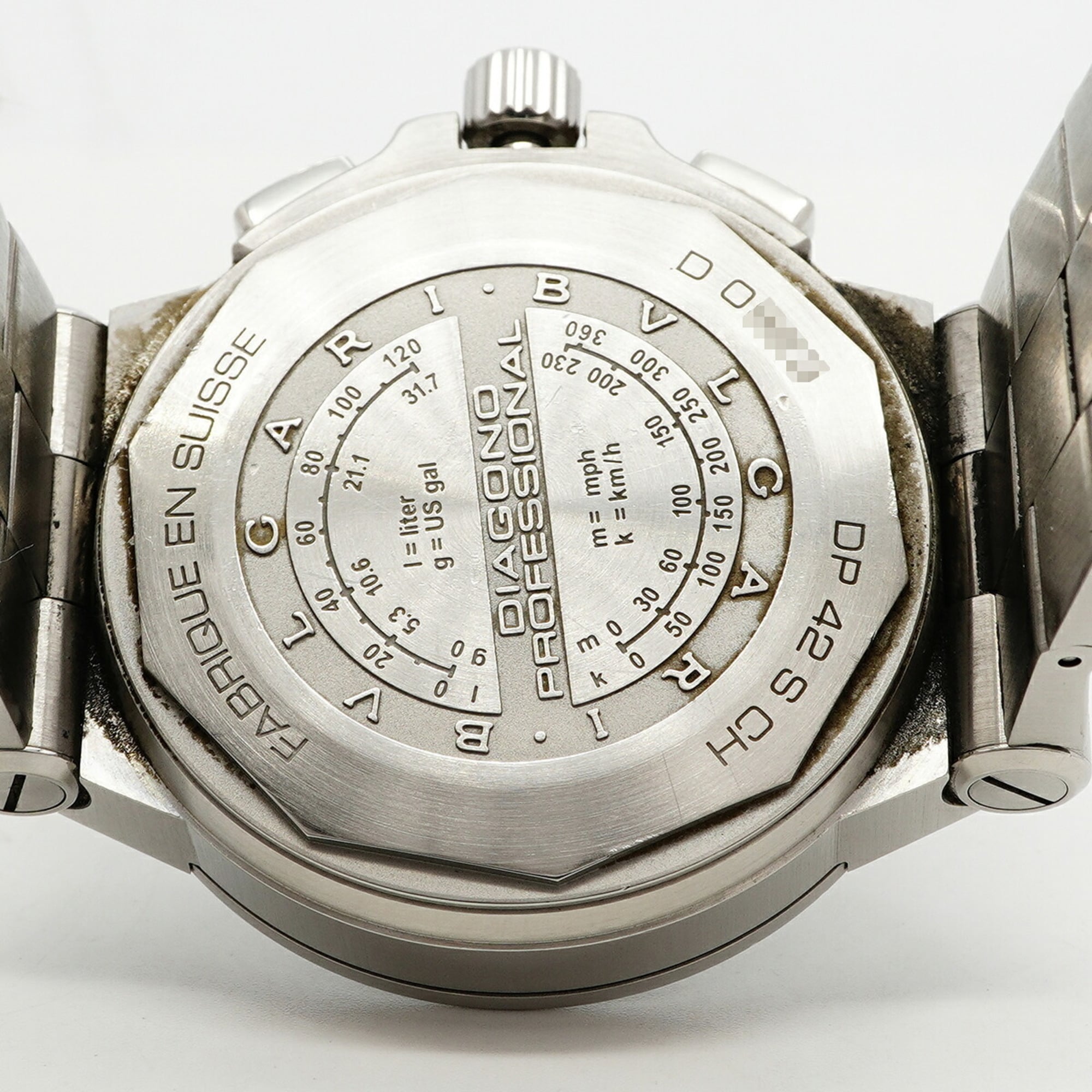 Bulgari Diagono Professional DP42SCH Black Dial Men's Watch — Good