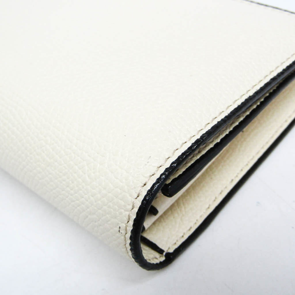 Valextra Removable 12 Card Holder V9L15 Men,Women Leather Long Wallet (bi-fold) Off-white