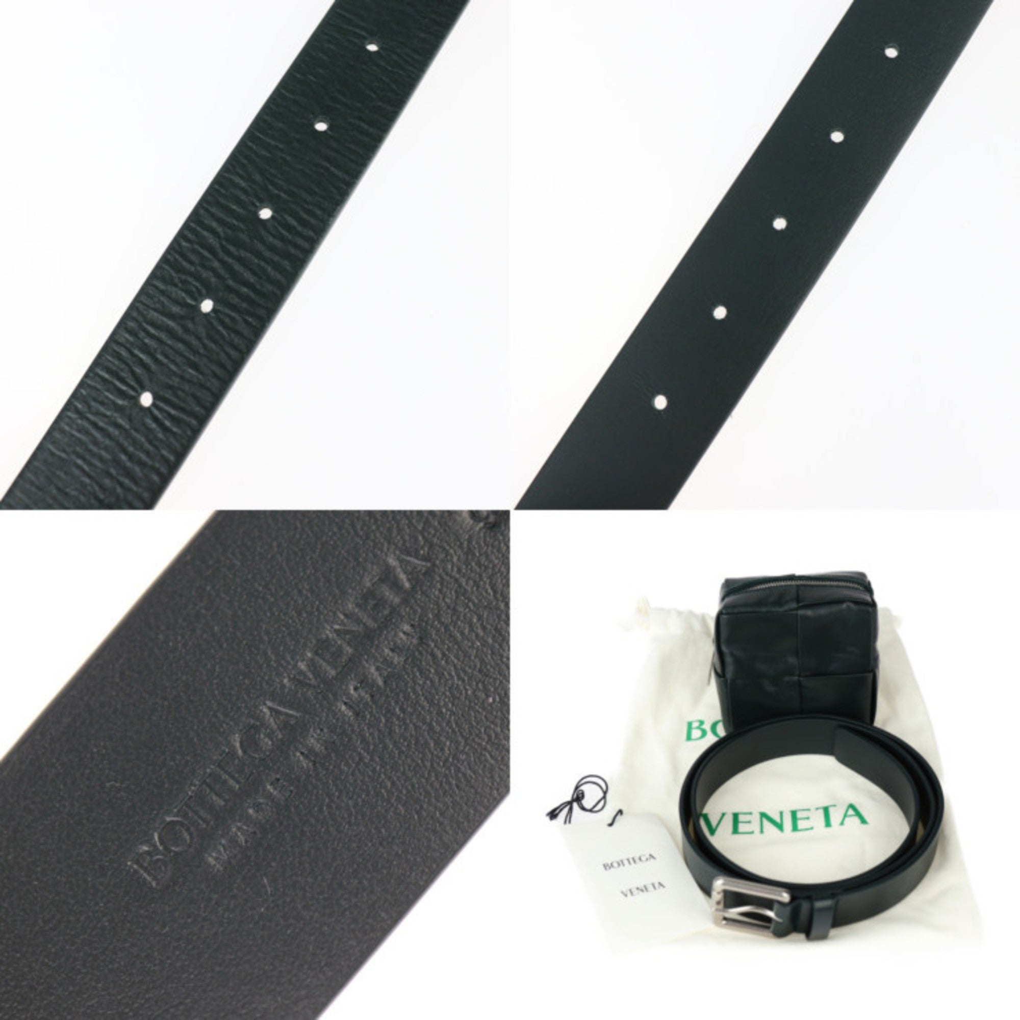 BOTTEGA VENETA Intrecciato Waist Bag 709342 VA9A5 Calfskin Leather Dark Green Cassette R2418113007079 — Like New