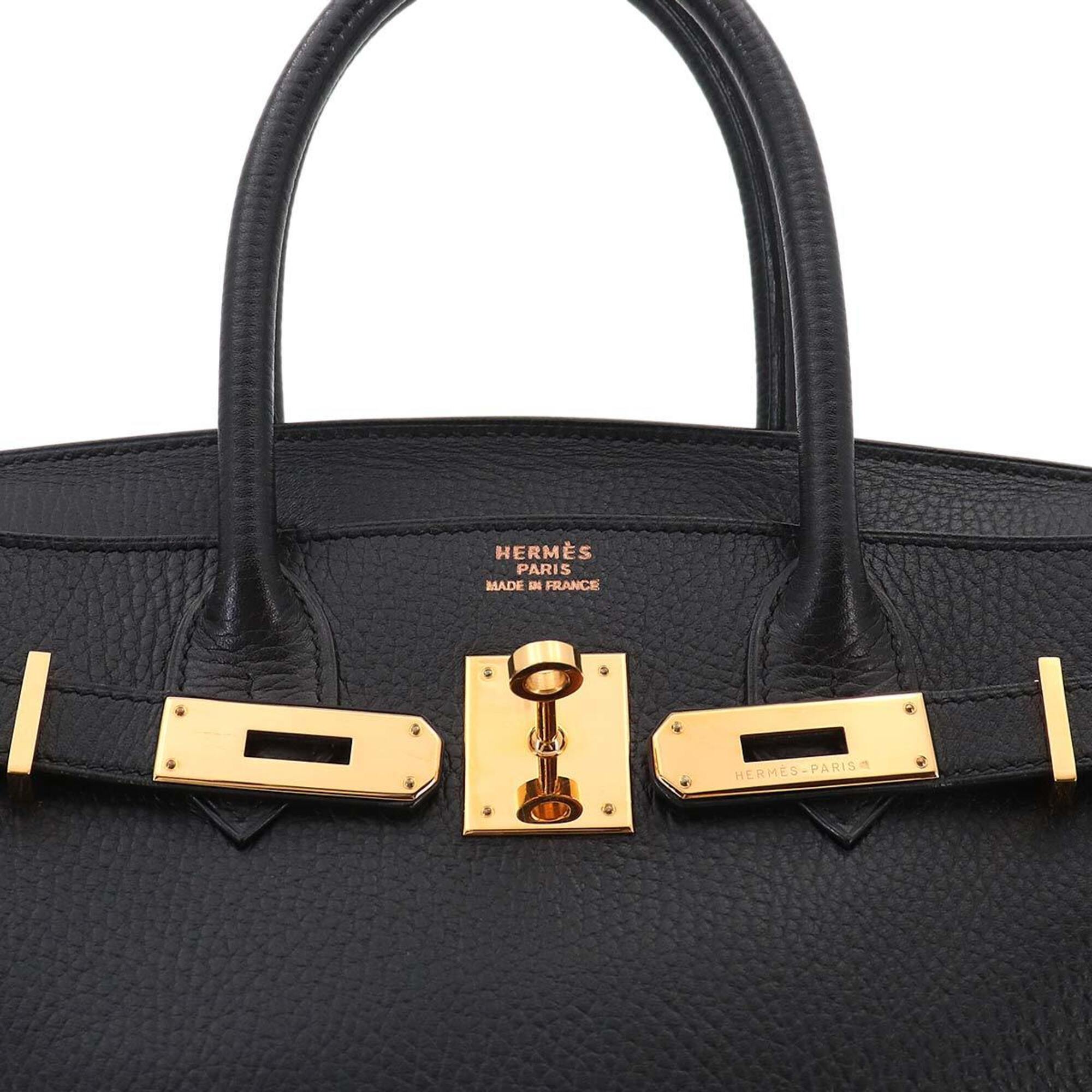 Hermes Birkin 30, Ardennes, Black, Handbag, □B stamp, 1998 production, Gold hardware — Like New