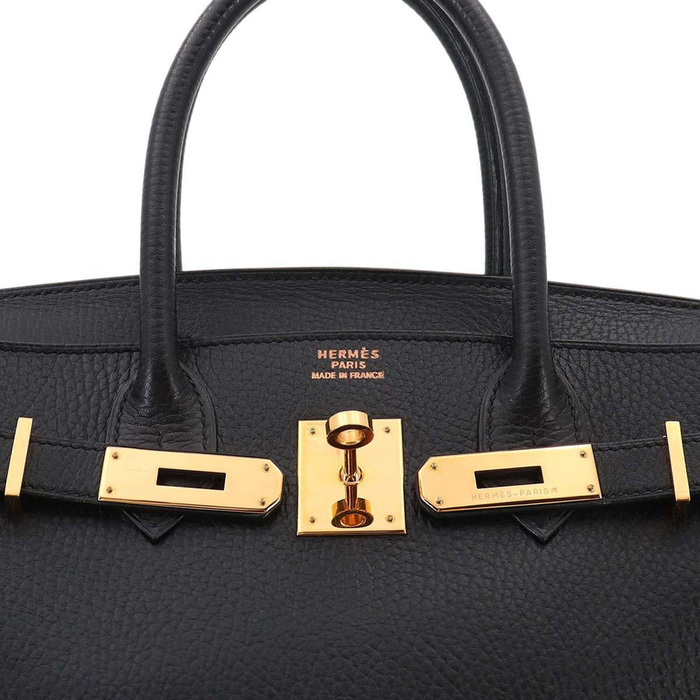 Hermes Birkin 30, Ardennes, Black, Handbag, □B stamp, 1998 production, Gold hardware — Like New