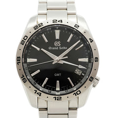 Seiko Grand Sport Collection GMT SBGN027 9F86-0AK0 Black Dial Men's Watch — Good