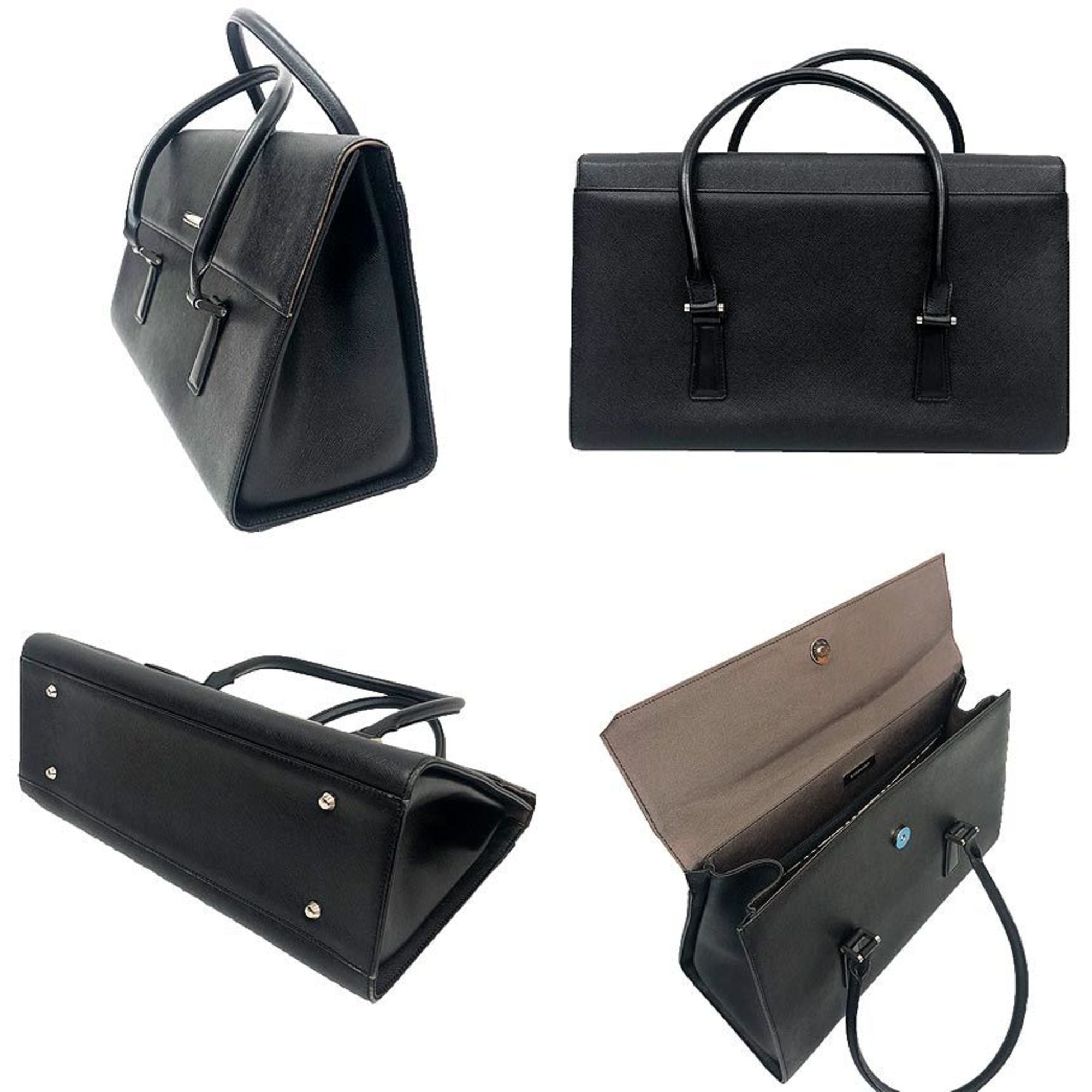 Burberry leather handbag in black for women