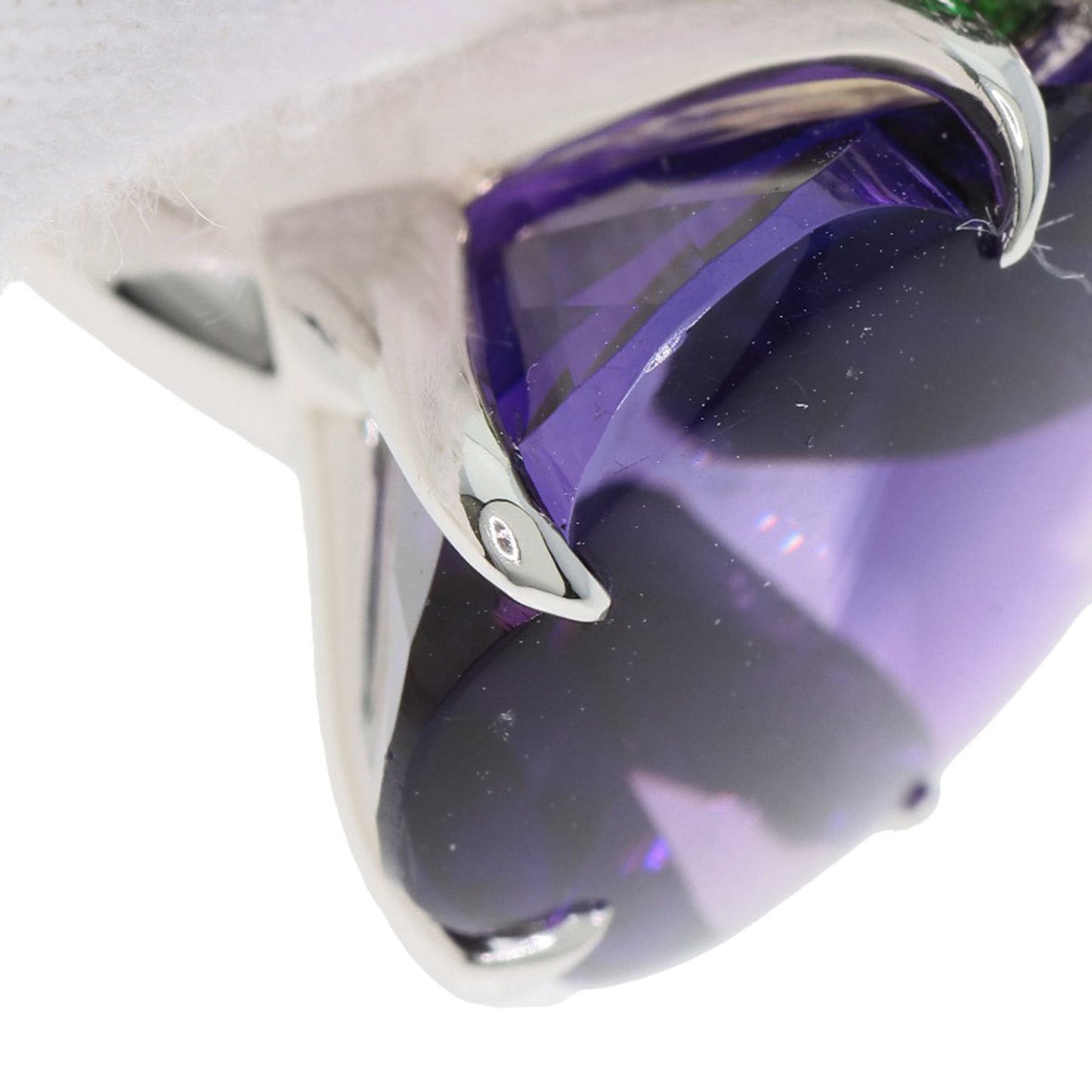 CHANEL Camellia, Amethyst, and Garnet #50 Ring, 18K White Gold, Women's