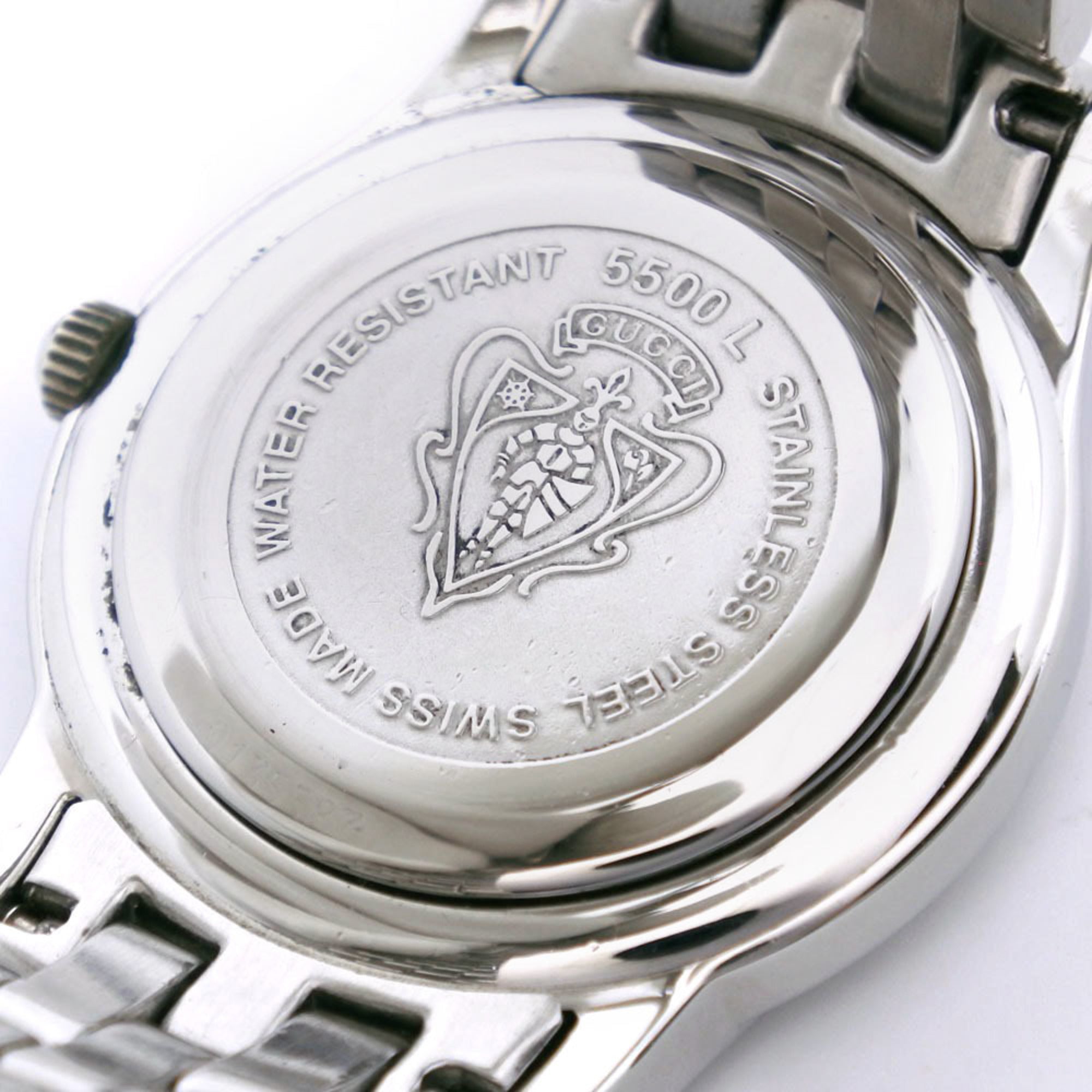 Gucci GUCCI Watch 5500L Stainless Steel Quartz Analog Display Black Dial Women's — Good