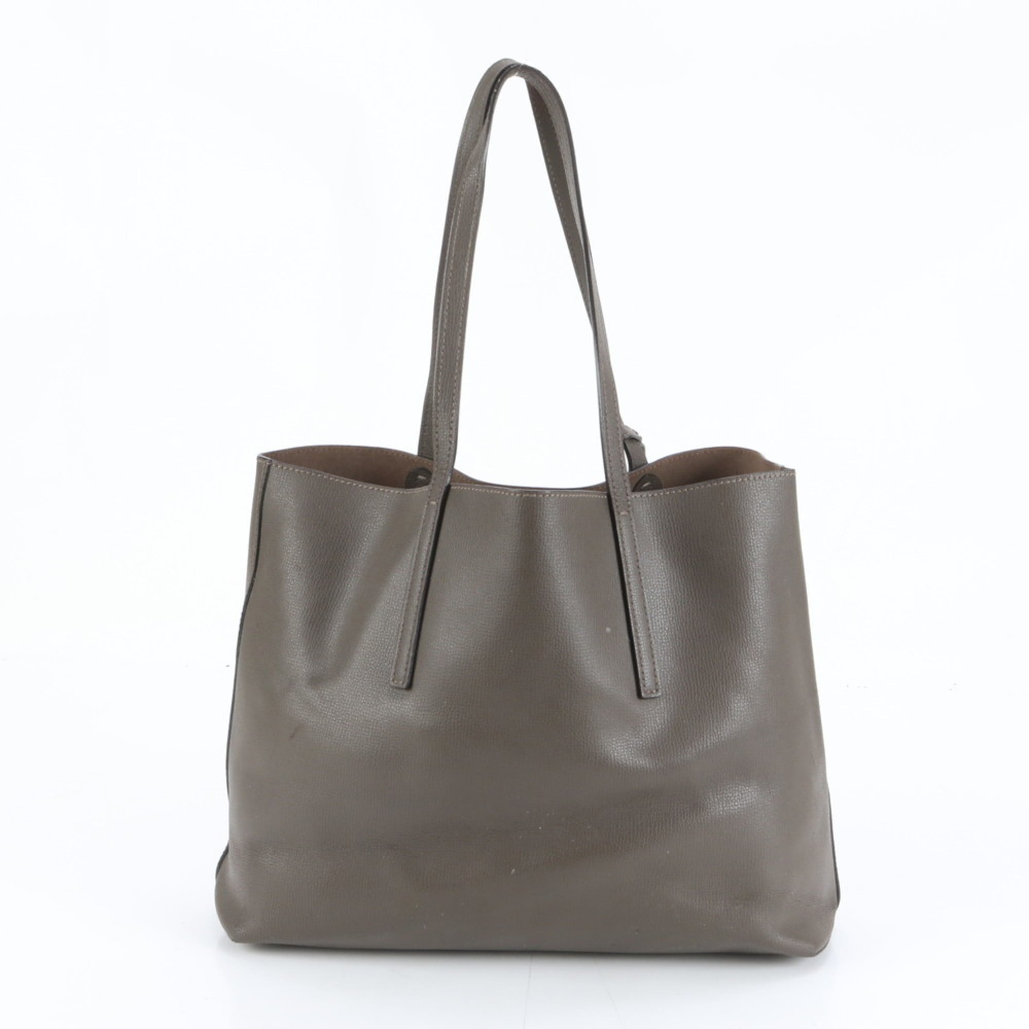Fendi F logo leather tote bag, shoulder handbag, brown, women's