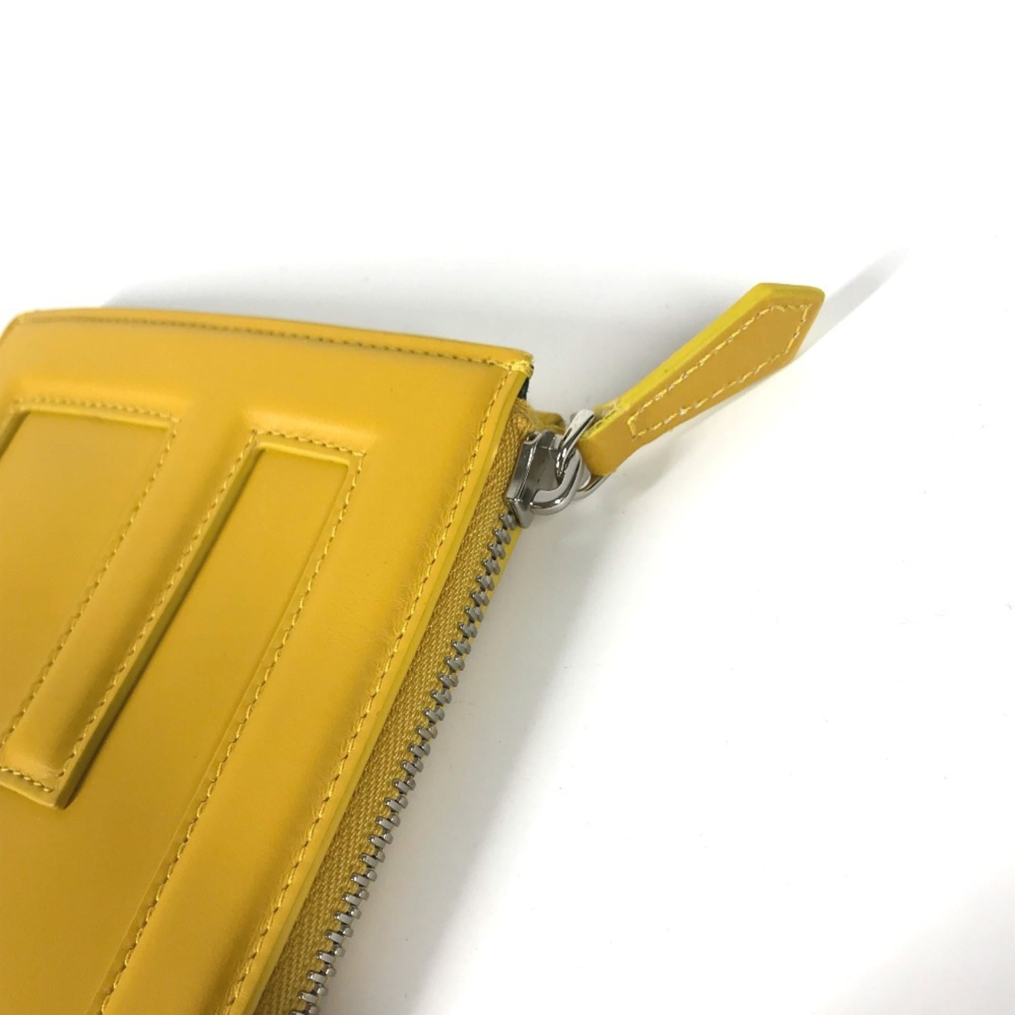 FENDI 7N0114 Pouch Clutch Bag Leather Women's Yellow — New - Store Return
