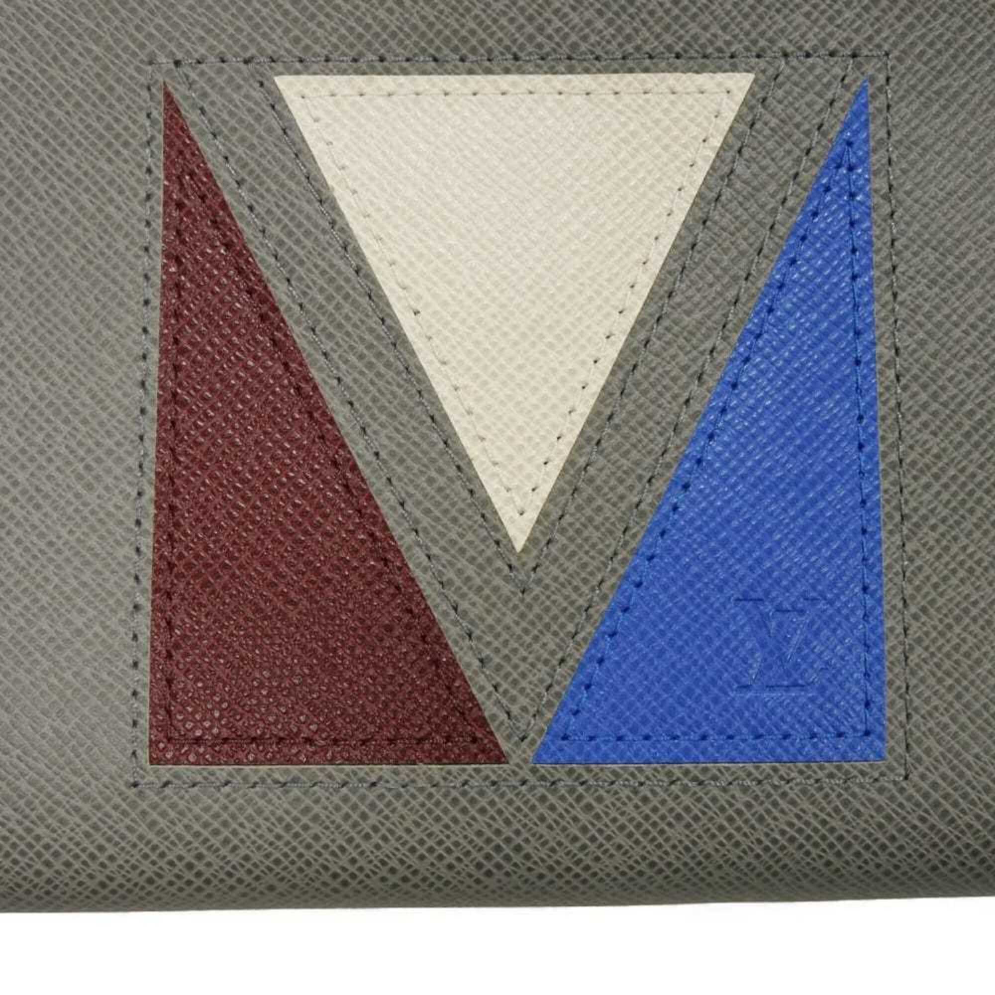 Louis Vuitton LOUIS VUITTON Clutch Bag Pochette Voyage MM America's Cup Grey RFID IC Chip Unused Taiga Glacier M59147 Men's — New - Store Return