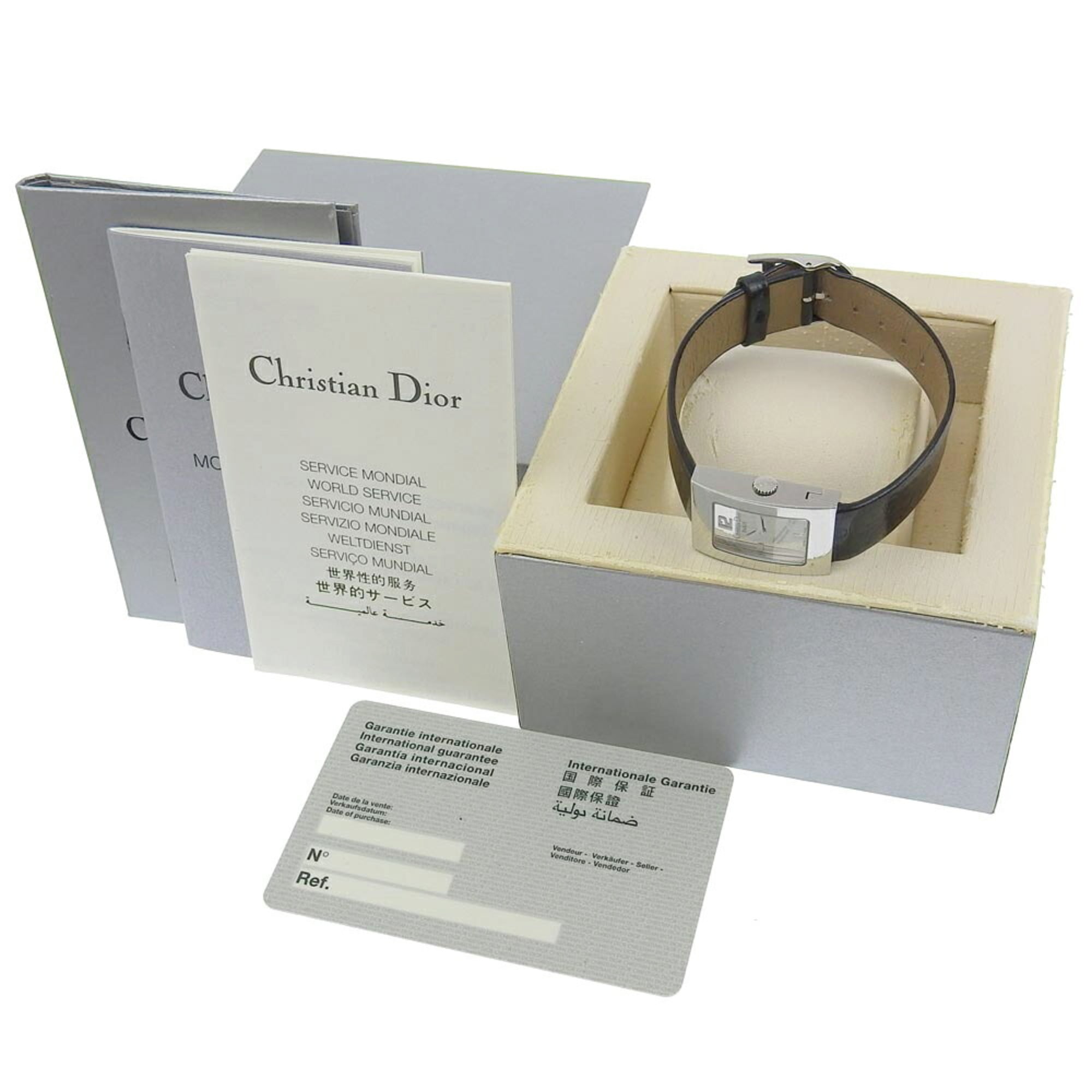 Christian Dior Malice D78 109 Mirror Dial SS Leather Quartz 19mm Women's 2 Hands — Good