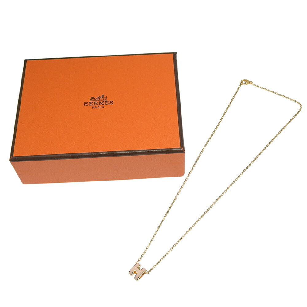 Hermes Mini Pop H Necklace GP Rose Dragee Pink — Like New