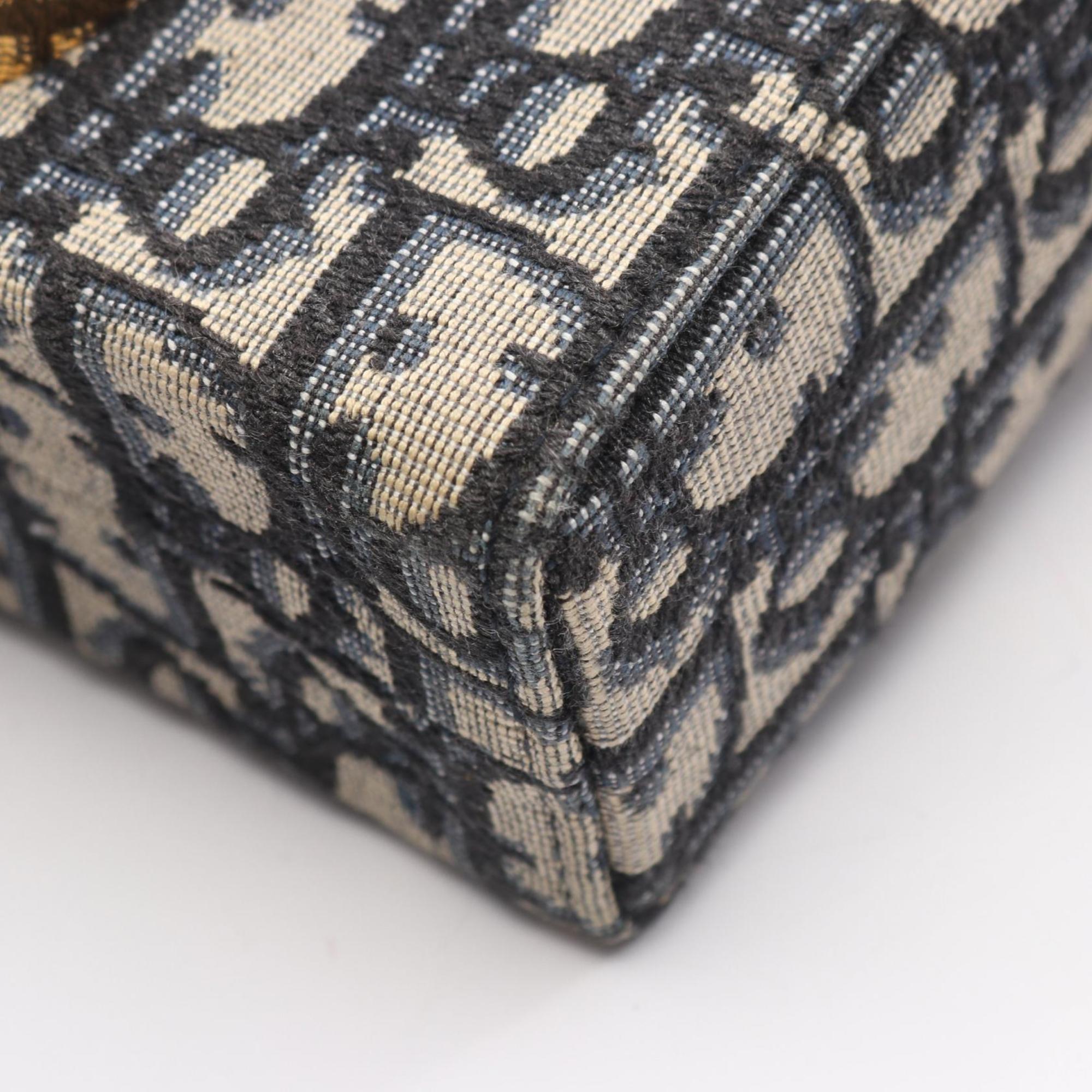 Christian Dior Dior 30 MONTAIGNE Oblique Shoulder Bag, Canvas and Leather, Women's, Beige, Navy, Black