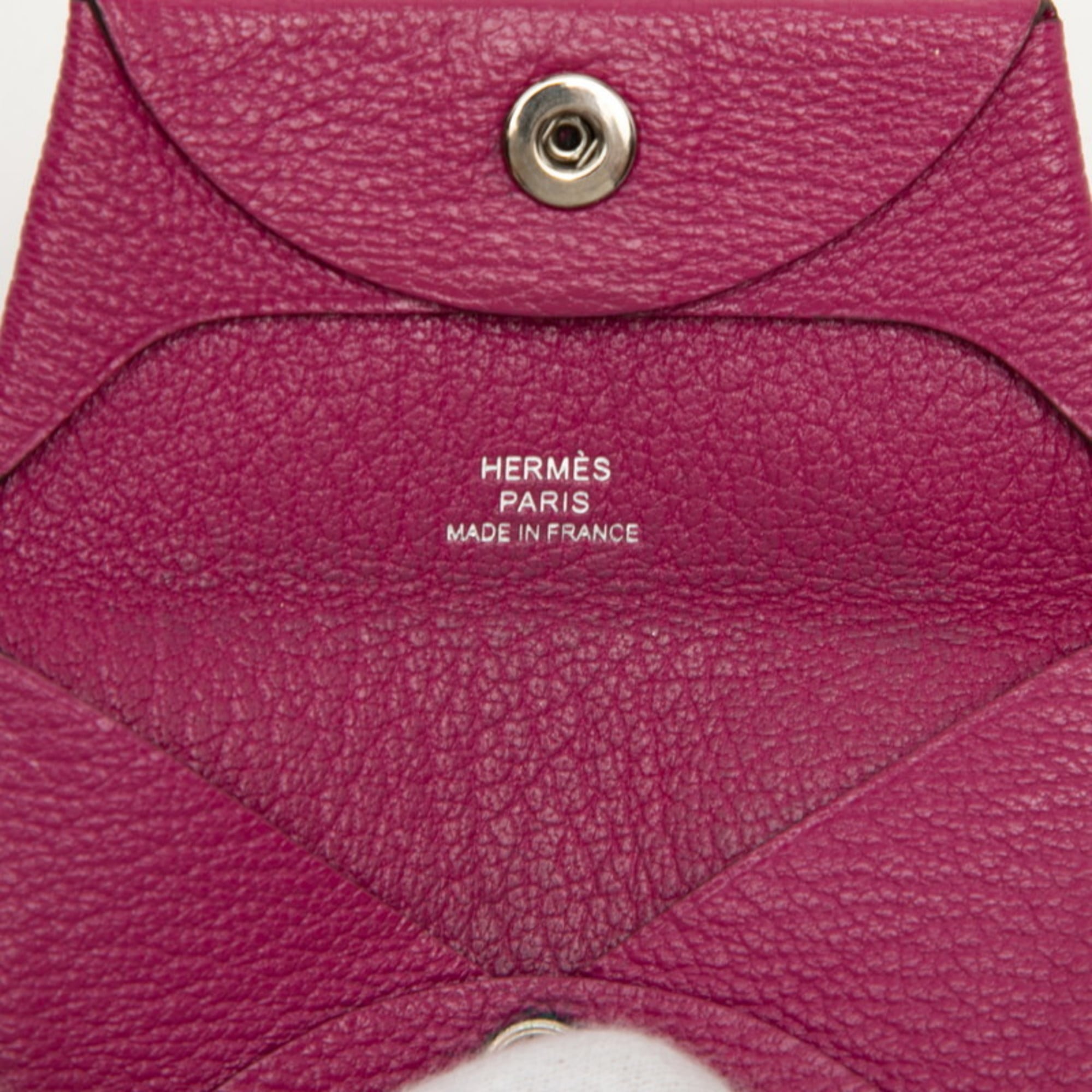 Hermès Bastia Wallet/Coin Purse Rose Purple Chevre Women's HERMES