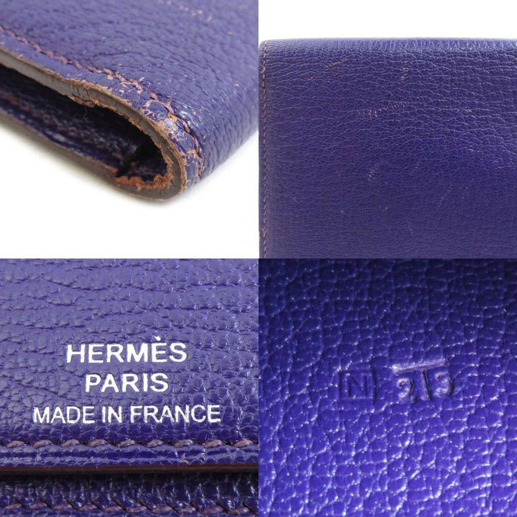 Hermes Hermès Men's Purple Leather Wallet e61217a