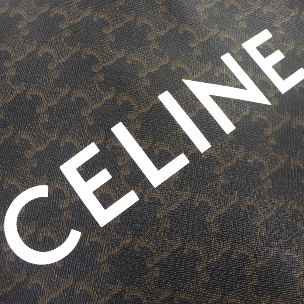 CELINE 191542BZK 04LU Vertical Cabas Triomphe Canvas Leather Logo Print 2-Way Tote Bag Dark Brown with Dust Men's — Like New