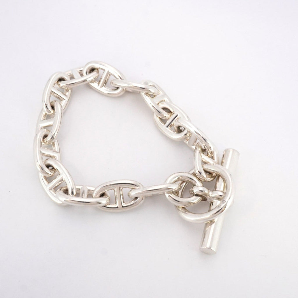 Hermes Chaine d'Ancre Bracelet, MM, 14 Links, Silver 925, Women's