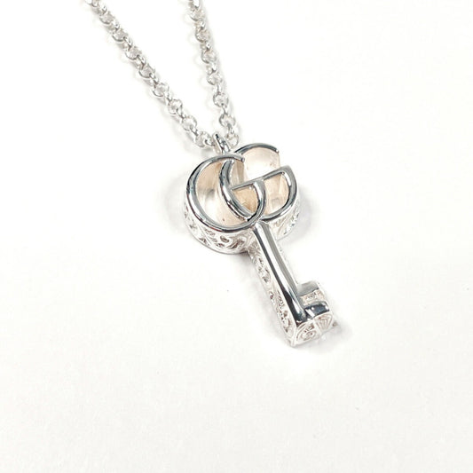 GUCCI Double G Key Arabesque Necklace Silver Women's