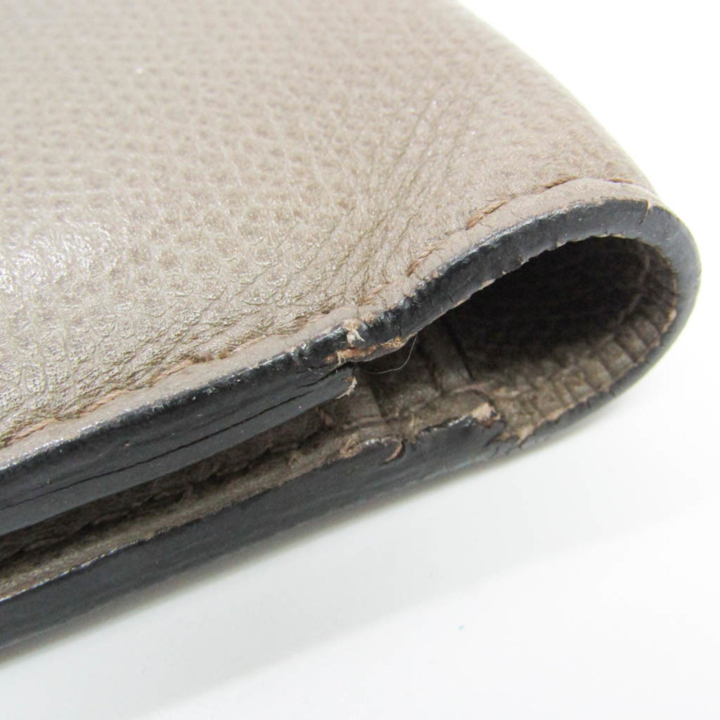 Valextra Men's Leather Clutch Bag,Document Case Gray Beige