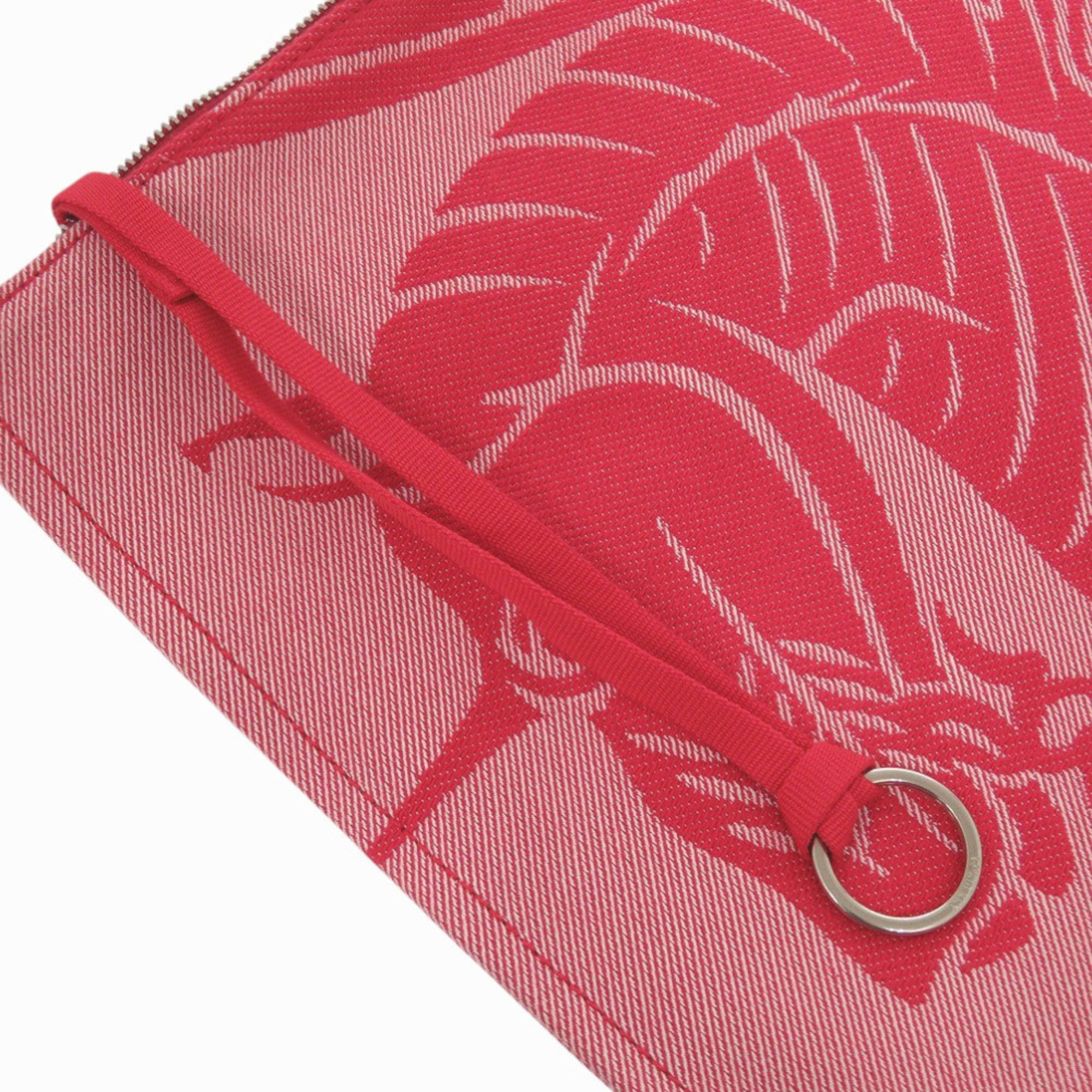 Like new Burberry 8082221 Canvas Red Clutch Bag Pouch 1002 BURBERRY — Like New