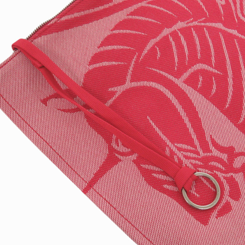 Like new Burberry 8082221 Canvas Red Clutch Bag Pouch 1002 BURBERRY — Like New