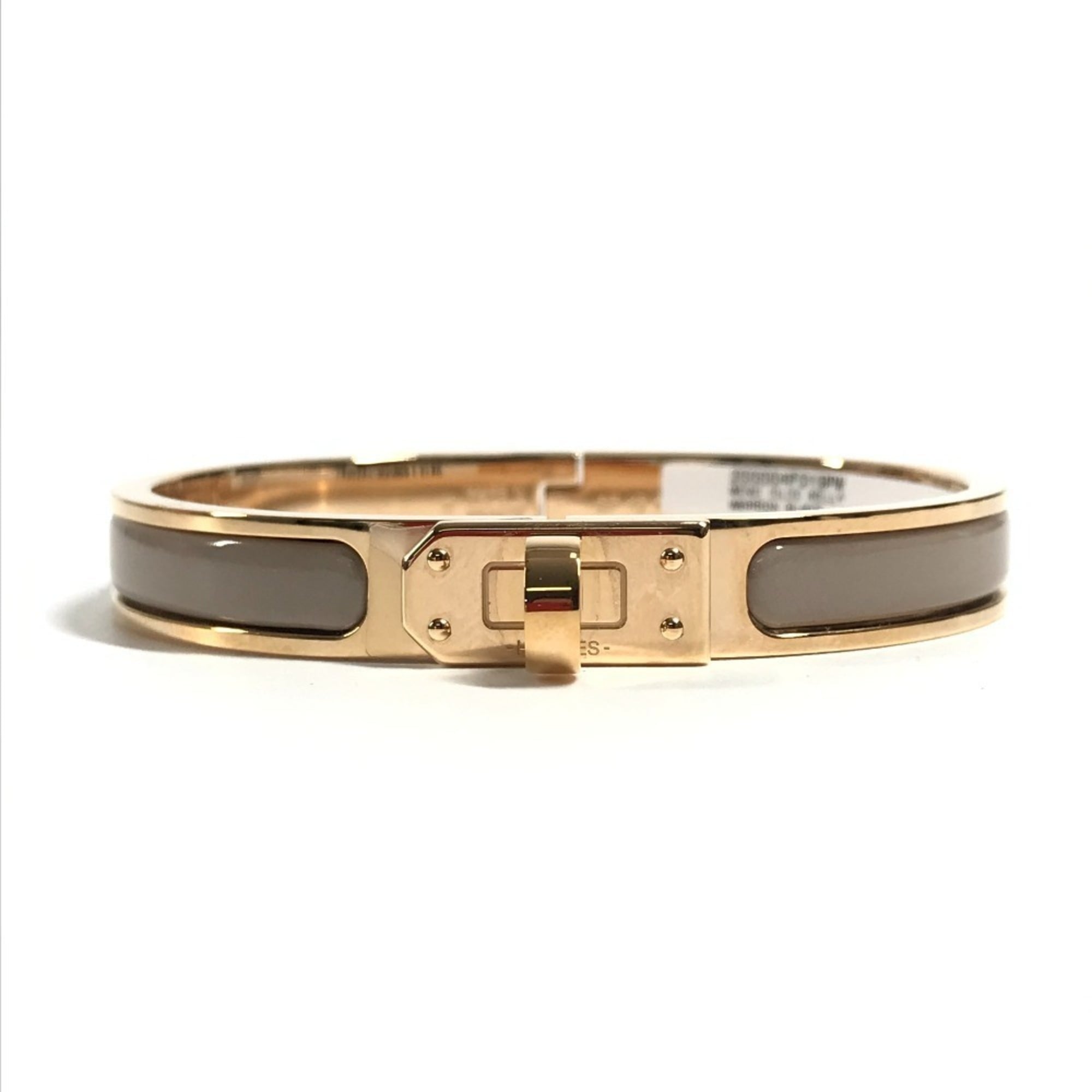 HERMES Mini Click Kelly PM Accessory Jewelry Bracelet Metal Men's Women's Marron Glacé Beige Like New — Like New