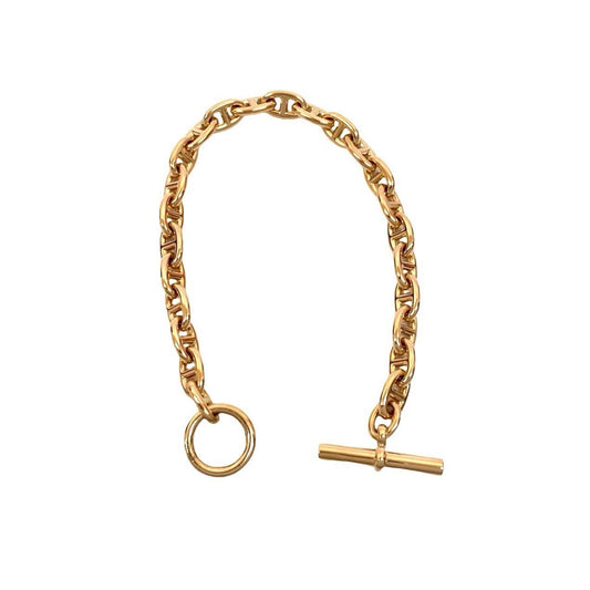 HERMES Chaine d'Ancre PPM 24-link 18K pink gold chain bracelet/bangle accessory 04395
