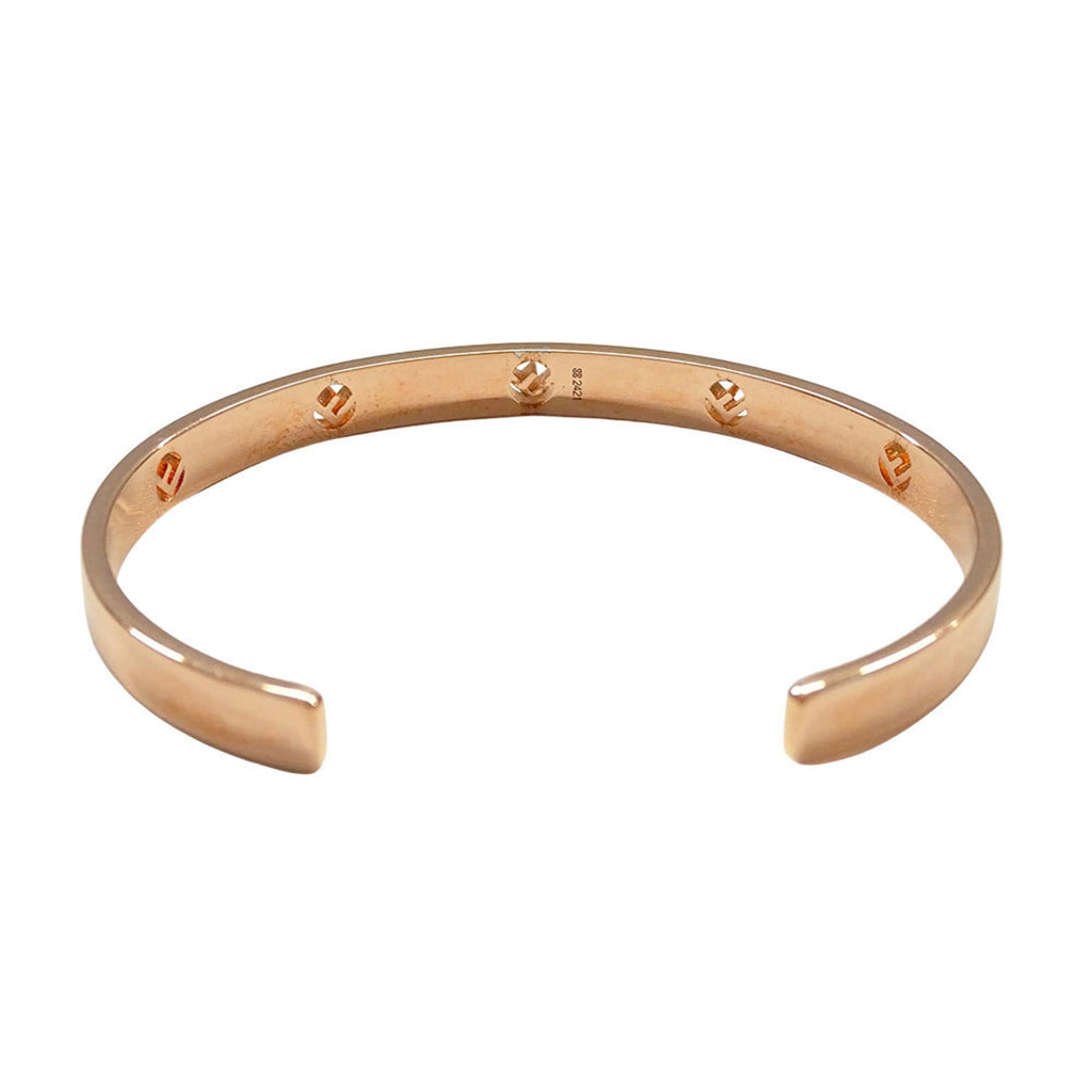 FENDI Women's Rhinestone Bracelet in Pink Gold, Size L, with Logo.