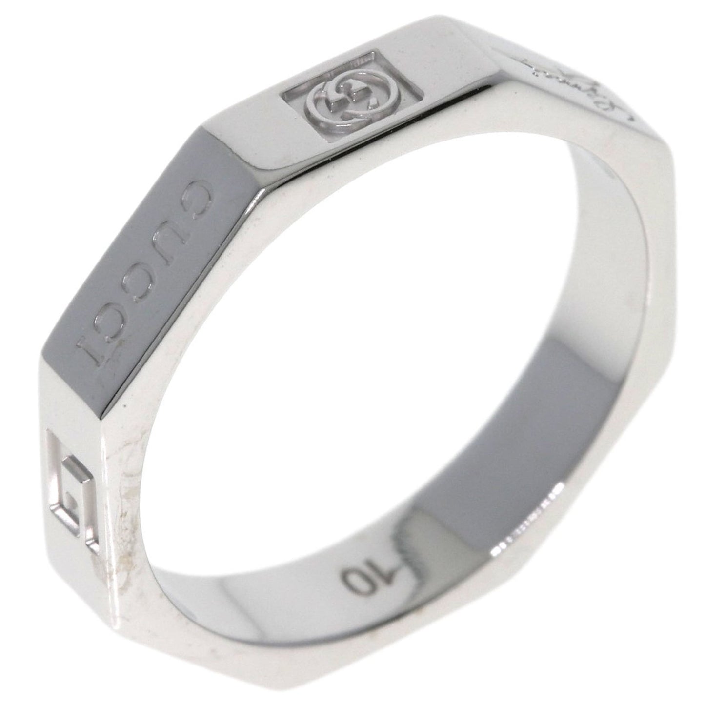 Gucci Octagonal #10 Ring in 18K White Gold for Women